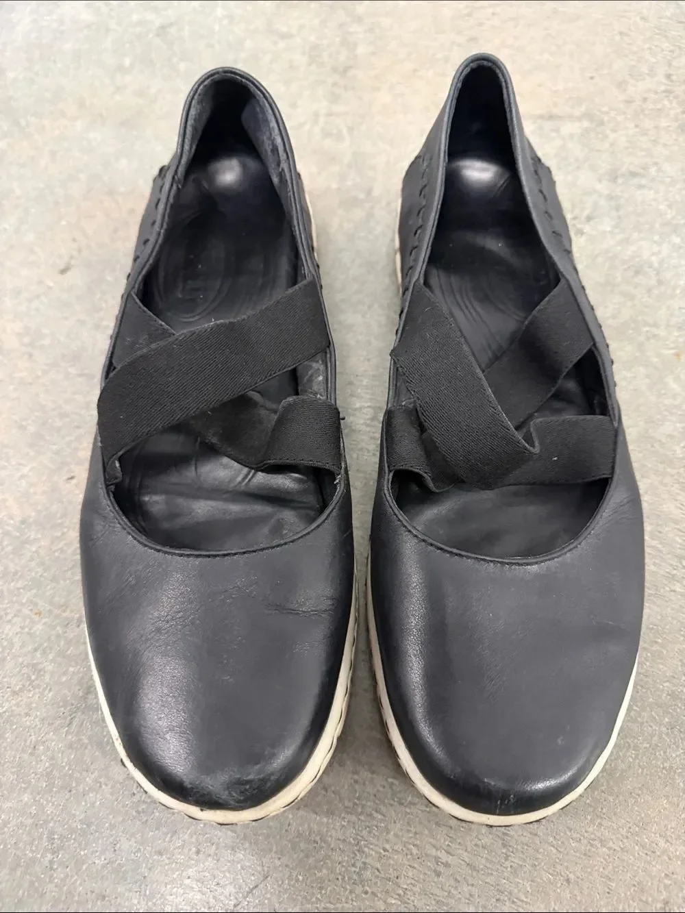 Born Black Slip-On Flats with Elastic Cross Straps
